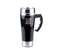 Mengshen Tasse magnétique Automatique 450ml Magnetic String Mug Double LayerCafé Agitation Tasse de mélange, Cocktail électrique Shaker en Acier Inoxydable for Travel Office, A008M Black