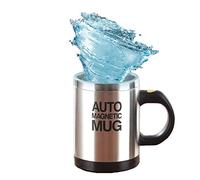Mengshen Tasse magnétique automatique/Travel Coffee Cup/AUTO MAGNETIC MUG Mélange électrique d'acier inoxydable d'agitation de tasse pour le matin, bureau hommes et femmes, MS-A004M Black