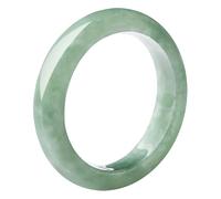 Mengsiy Anneau de Jade Vert Naturel pour Femmes et Hommes - Émeraude Anneau de Pierre Naturelle Jade Jadeite Bijoux nickels - Diamètre: 18mm