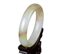 Mengsiy Bracelet de Jade Bracelet de Jade Chinois for Les Femmes Bracelet jonc de Jade Blanc véritable (Color : 61-62mm)