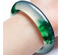 Mengsiy Bracelet jonc en Jade Blanc Bracelet en Jade for Femmes véritables Bracelets en Jade Vrais Hommes (Color : 56-58mm)