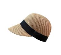Mengsiy Chapeaux d'été for Femmes Panama Chapeau équestre en Plein air décontracté Plage Soleil Casquettes Femme Respirant Voyage visière Casquette de Baseball (Color : 001)