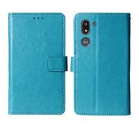 Mengtu Flip Premium Retro Business Book Stand Cuir Housse Coque Etui Cas Couverture Protecteur Téléphone Case Portefeuille TPU Silicone Cover pour Doro 8050 5.7" (Bleu)