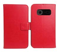 Mengtu Housse Coque pour Logicom Le Posh 280 2.8" PU Cuir Etui Leather Case Cover Flip Cas Couverture Protecteur Portefeuille Book Wallet (Rouge)