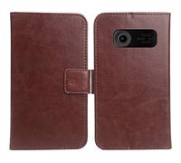 Mengtu Housse Coque pour Logicom Le Posh 280 2.8" PU Cuir Etui Leather Case Cover Flip Cas Couverture Protecteur Portefeuille Book Wallet (Brun)