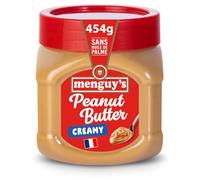 MENGUY'S - Beurre de Cacahuètes Crémeux aux Cacahuètes Grillées - Sans Huile de Palme, Fabriqué en France - le bocal de 454g - Le Lot De 4