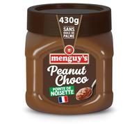 MENGUY'S - Beurre de Cacahuètes Peanut chocolat | Savoureux et onctueux | Idéal pour le petit déjeuner | le pot de 430g | LOT DE 3
