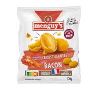 MENGUY'S - Cacahuètes enrobées croustillantes bacon - Arôme Naturel · Torréfiées au Four · Cacahuètes des Amériques · Maïs Français · Fabriqué en France - le sachet de 170g - Le Lot De 4