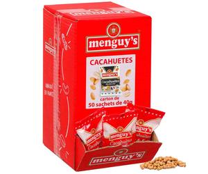 Menguy's Cacahuètes Grillées à sec - Boîte distributrice - 50 paquets de 40 gr