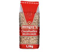 MENGUY'S - Cacahuètes Grillées Salées - Torréfiées au Four à Mazamet dans le Tarn · Extra Croquant · Maxi Format Fêtes et Grandes Tablées - le paquet de 1,5 kg - Le Lot De 2
