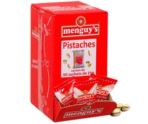 Menguy's Pistaches Grillées Salées - Boîte distributrice - 50 paquets de 20 gr