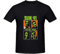 MENGWANJIA Sum 41 The Hell Song Electronica Men Crew Neck Short Sleeve T Shirt Size S