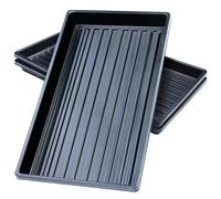 Mengxin Plastique Plateau de Culture Plateau Semises Réutilisable Bac pour Plantation Noir pour Hydroponique en Serre Germination des Plantes de Semises (3, 10 x 20 inches)