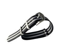 MENGXIU MENGKE 20mm 22mm Haute Qualité Nylon Toile Montre Bande Hommes Sport Bracelet Étanche(Black Grey S,22mm)