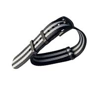 MENGXIU MENGKE 20mm 22mm Haute Qualité Nylon Toile Montre Bande Hommes Sport Bracelet Étanche(Black grey B,22mm)