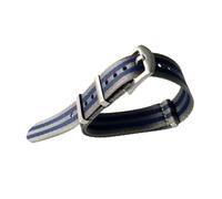 MENGXIU MENGKE 20mm 22mm Haute Qualité Nylon Toile Montre Bande Hommes Sport Bracelet Étanche(Blue Grey S,22mm)