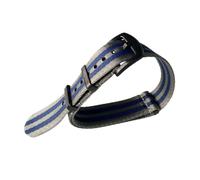 MENGXIU MENGKE 20mm 22mm Haute Qualité Nylon Toile Montre Bande Hommes Sport Bracelet Étanche(Blue Grey B,22mm)
