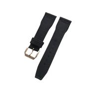 MENGXIU MENGKE 21mm 22mm Noir Bleu Vert Marron Tissu en Nylon Bracelet De Montre en Cuir Véritable Compatible avec Le Grand Bracelet De Montre Pilote(Black Rose Buckle,21mm)