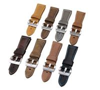 MENGXIU MENGKE 26mm Marron Vintage Rétro Italie Bracelet en Cuir Véritable Compatible avec Panerai Bracelet Bracelet De Montre Ceinture for 47mm Cadran Boucle Ardillon(Brown 4,Without Buckle)