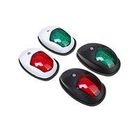 MENGXIU MENGKE 2pcs Signal de lumière Universelle Lampe de signalisation latérale de la Lampe de Navigation Lumineuse Convient à la Bande de remorque de Bateau de Bateau Marin(Black)