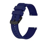 MENGXIU MENGKE Bracelet De Montre De Sport En Silicone, 18mm, 19mm, 20mm, 21mm, 22mm, For Hommes Et Femmes, Boucle De Sablage Noire(Navy Blue,21mm)