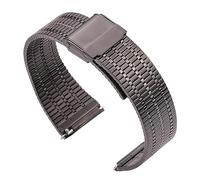 MENGXIU MENGKE Bracelet De Montre En Acier Inoxydable Bracelet 20mm 22mm Respirant Femmes Hommes Bracelets De Montre À Dégagement Rapide Accessoires De Bande De Barre De Ressort(Black,22mm)