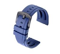 MENGXIU MENGKE Bracelet De Montre En Caoutchouc Fluoro De Qualité 18mm 19mm 20mm 21mm 22mm 24mm Bracelet De Montre Sport Bracelet Noir Vert Avec Bande À Dégagement Rapide(BLUE,19mm gold buckle)