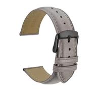 MENGXIU MENGKE Bracelet De Montre En Cuir Véritable 14mm 16mm 18mm 19mm 20mm 21mm 22mm 23mm 24mm, Bandes De Remplacement For Hommes Et Femmes(Grey-Black,14mm)