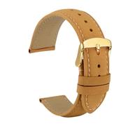 MENGXIU MENGKE Bracelet De Montre En Cuir Véritable 14mm 16mm 18mm 19mm 20mm 21mm 22mm 23mm 24mm, Bandes De Remplacement For Hommes Et Femmes(Tan-Gold,14mm)