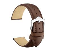 MENGXIU MENGKE Bracelet de montre en cuir véritable, 16mm, 18mm, 19mm, 20mm, 21mm, 22mm, 23mm, 24mm, bandes de remplacement, for hommes et femmes(Dark Brown-Silver-A,22mm)