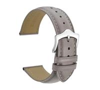 MENGXIU MENGKE Bracelet de montre en cuir véritable, 16mm, 18mm, 19mm, 20mm, 21mm, 22mm, 23mm, 24mm, bandes de remplacement, for hommes et femmes(Grey-Silver,23mm)