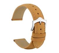 MENGXIU MENGKE Bracelet de montre en cuir véritable, 16mm, 18mm, 19mm, 20mm, 21mm, 22mm, 23mm, 24mm, bandes de remplacement, for hommes et femmes(Tan-Silver,24mm)