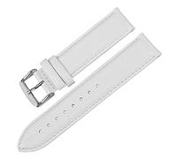 MENGXIU MENGKE Bracelet De Montre En Cuir Véritable De Qualité 13mm 14mm 16mm 17mm 18mm 19mm 20mm Bracelets De Montre Compatibles Avec DW(White-Silver,13mm)