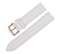 MENGXIU MENGKE Bracelet De Montre En Cuir Véritable De Qualité 13mm 14mm 16mm 17mm 18mm 19mm 20mm Bracelets De Montre Compatibles Avec DW(White-RG,16mm)