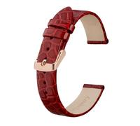 MENGXIU MENGKE Bracelet De Montre En Cuir Véritable For Dames Femmes 8mm 10mm 12mm 14mm 16mm 18mm 19mm 20mm Bracelet De Remplacement Boucle En Acier Inoxydable(Red-Rosegold,12mm)