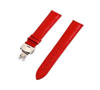 MENGXIU MENGKE Bracelet De Montre en Cuir Véritable Grain De Crocodile for Hommes Et Femmes 12mm 13mm 14mm 15mm 16mm 17mm 18mm 19mm 20mm 21mm 22mm 24mm Bracelet De Montre(Red,12mm)
