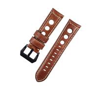 MENGXIU MENGKE Bracelet De Montre En Cuir Vintage 20mm 22mm 24mm For Hommes Véritable Ceinture Marron Noir(B3,20mm)