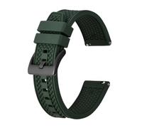 MENGXIU MENGKE Bracelet De Montre Fluororubber 18mm 20mm 22mm, Bracelet en Caoutchouc À Dégagement Rapide for Hommes Et Femmes, Bracelet De Montre De Sport(Green-Black Buckle_22mm)