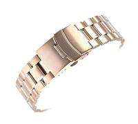 MENGXIU MENGKE Bracelet De Montre Solide en Acier Inoxydable 18/20/22/24mm, Arc/extrémité Droite, Boucle Pliante, Bracelet De Montre De Remplacement(Straight Rose Gold_20mm)