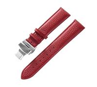 MENGXIU MENGKE Bracelet En Cuir Véritable For Femmes, En Cuir Souple, Grainé, For Hommes, 14 16 18 20 22mm, Boucle Papillon(Red,20mm)