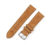 MENGXIU MENGKE Bracelets De Montre Vintage En Cuir Suédé, Bleu, Bracelet De Remplacement For Accessoires De Montre 18mm 20mm 22mm 24mm(Tan with Line,18mm)