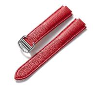 MENGXIU MENGKE Compatible Avec Le Bracelet Ballon Bleu Cartier En Cuir De Vachette Grain Litchi Souple, Accessoires Pliants En Cuir For Hommes Et Femmes(Red,20x12mm)