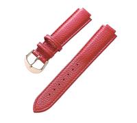 MENGXIU MENGKE Compatible Avec Le Bracelet Ballon Bleu Cartier En Cuir Grainé De Litchi En Cuir Souple 12 Mm, Accessoires De Bracelet Convexe For Hommes Et Femmes(Red rose buckle,18X11mm)
