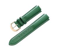 MENGXIU MENGKE Compatible Avec Le Bracelet Ballon Bleu Cartier En Cuir Grainé De Litchi En Cuir Souple 12 Mm, Accessoires De Bracelet Convexe For Hommes Et Femmes(Green gold buckle,14X8mm)
