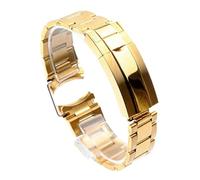 MENGXIU MENGKG Bracelet De Montre En Métal À Extrémité Incurvée Compatible Avec Les Accessoires De Bracelet De Poignet En Acier Massif De Luxe Rolex Submariner 20mm 21mm(Gold,20mm no logo)