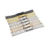 MENGXIU MENGKG Bracelet De Montre Solide En Or Moyen De 20 Mm À Extrémité Incurvée À Maillons À Vis Fermoir Bracelet En Acier Compatible Avec Rolex OYSTER(Middle gold,For Daytona)
