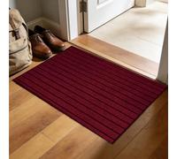 MENGXUAN Paillasson Attrape Poussière 140 x 156 cm Antidérapant Entretien Simple Tapis D'Entrée Antidérapant Lavable en Machine Paillasson, Couloir, Entrée, Cuisine, Chambre, Rouge