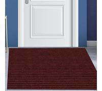 MENGXUAN Paillasson Interieur Entree 140 x 156 cm Antidérapant Entretien Simple Tapis de Propreté Lavable en Machine pour Porte, Jardin, Cour, Rouge