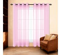 MENGXUAN Rideaux Voilages à Oeillets 500 x 200 cm Transparen Lumineux Transparent Rideau Voile Lumière Filtrer Souple pour Chambre de Fille Enfant Cuisine Balcon Placard, Rose