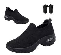 MENGYSM Orthoture Women's Shoes,Air Cushion Slip on Walking Shoes,Arch Support Comfort Breathable Mesh Orthopedic Platform Sneakers